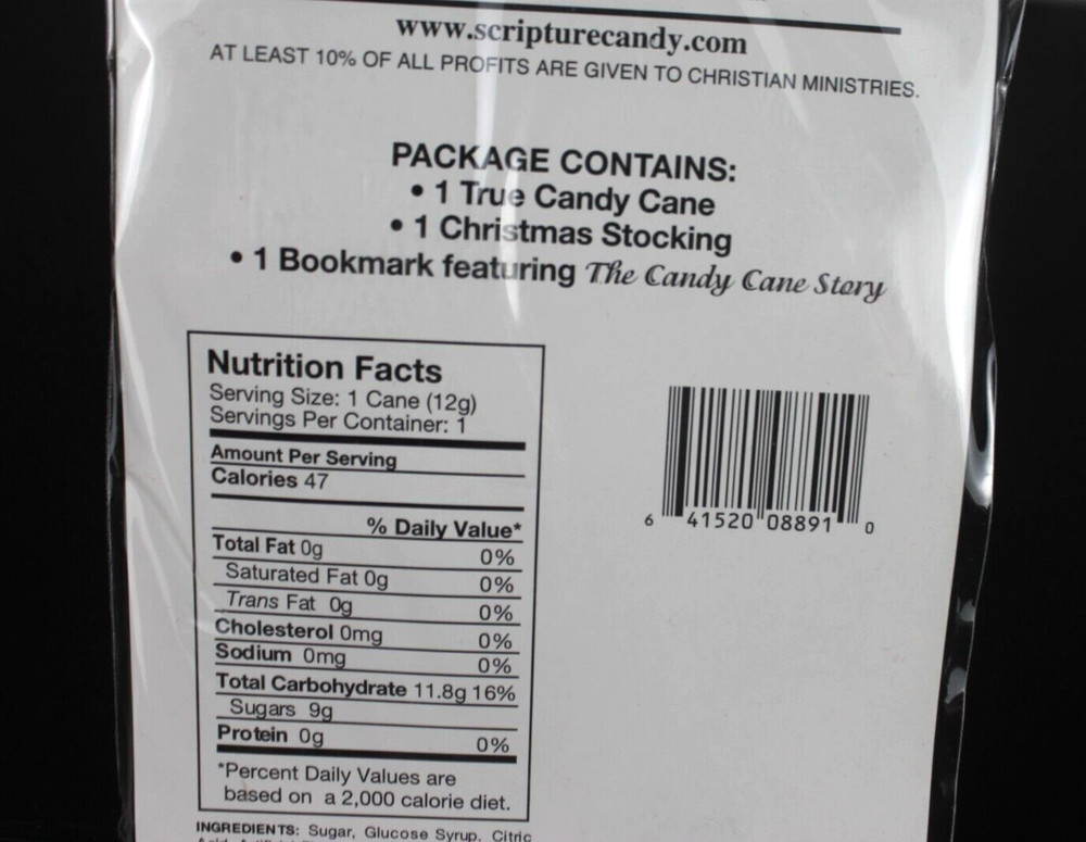 Scripture Candy Pack of 4 Jesus Stocking Candy Cane Scripture Bookmark New