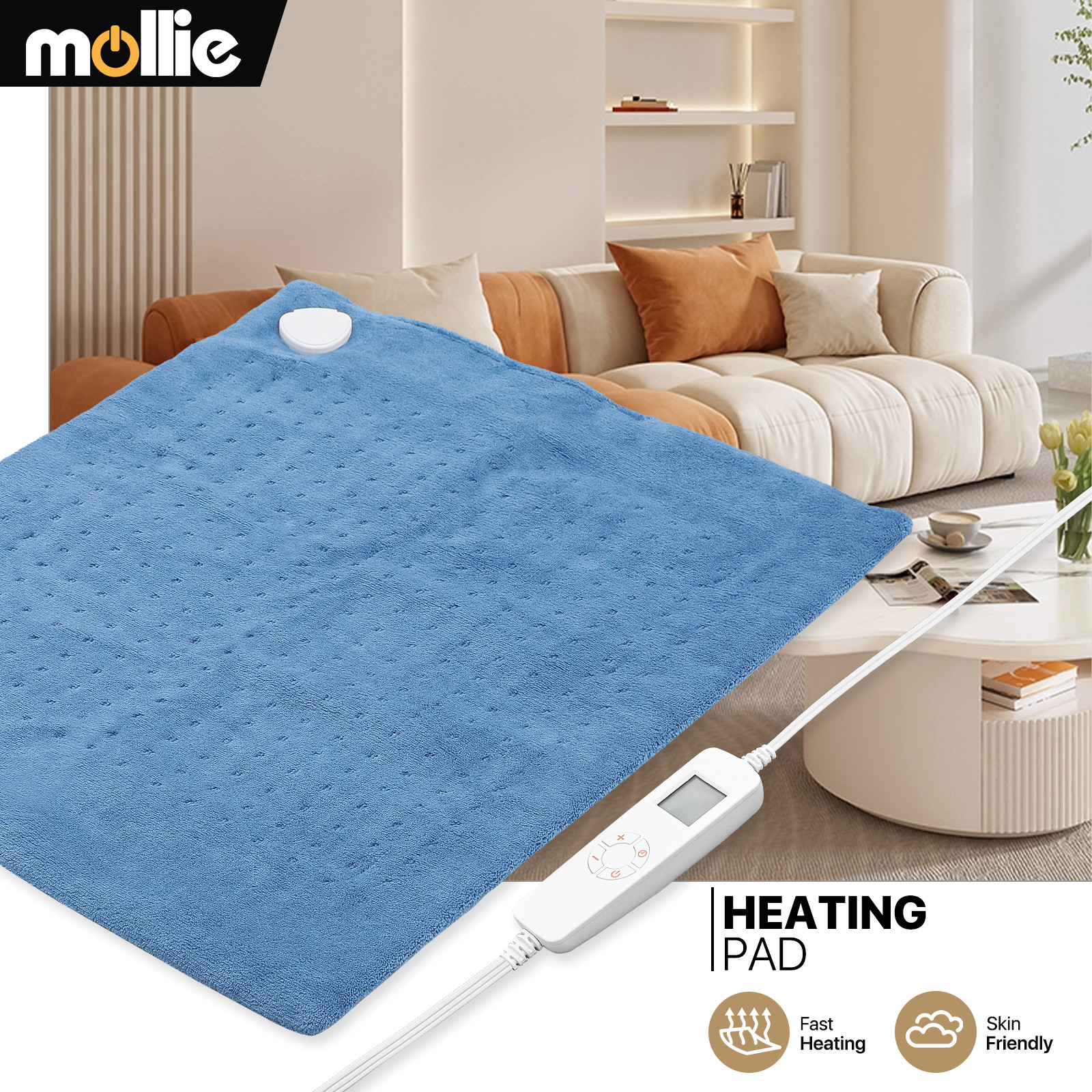 24"x20" Electric Heating Pad 6 Heat Levels Muscle Cramp Back Pain Relief Warmer