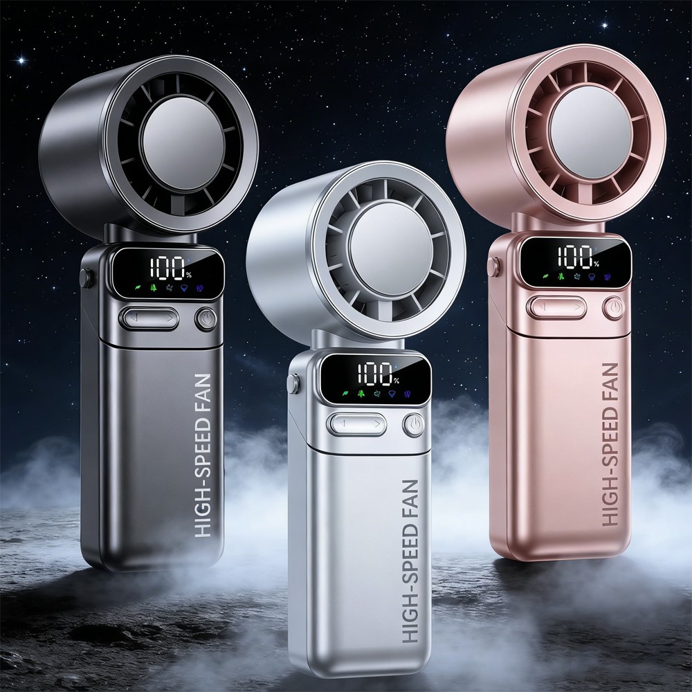 Portable Cooling Fan Handheld Fan Semiconductor Refrigeration, Foldable