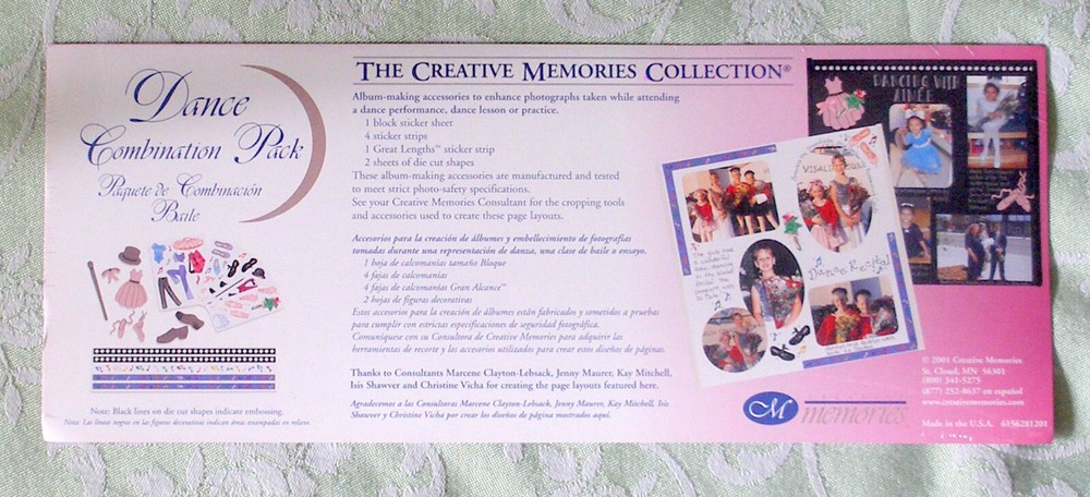 Creative Memories Dance Combination Pack Stickers Die Cuts