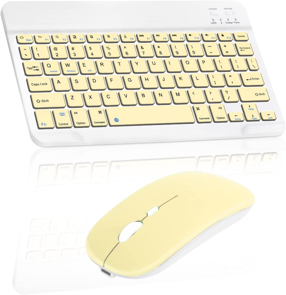 Wireless Rechargeable Bluetooth Keyboard and Mouse Combo Ultra Slim Full-Size