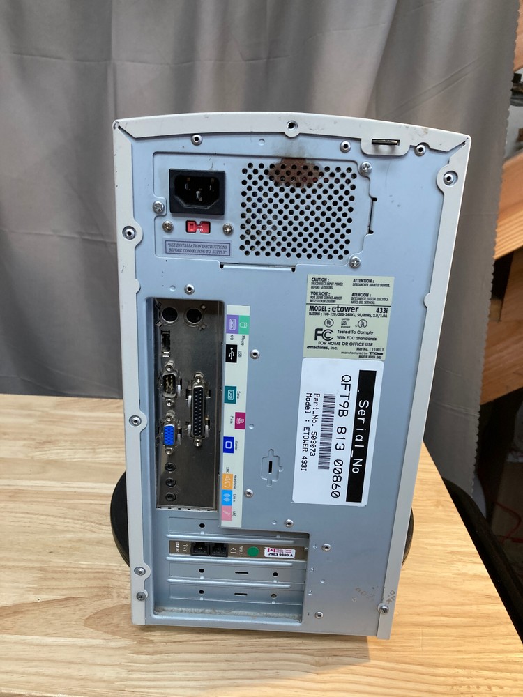 Emachines e-tower 433i NEVER OBSOLETE Desktop PC 32MB RAM + Windows 98 SE