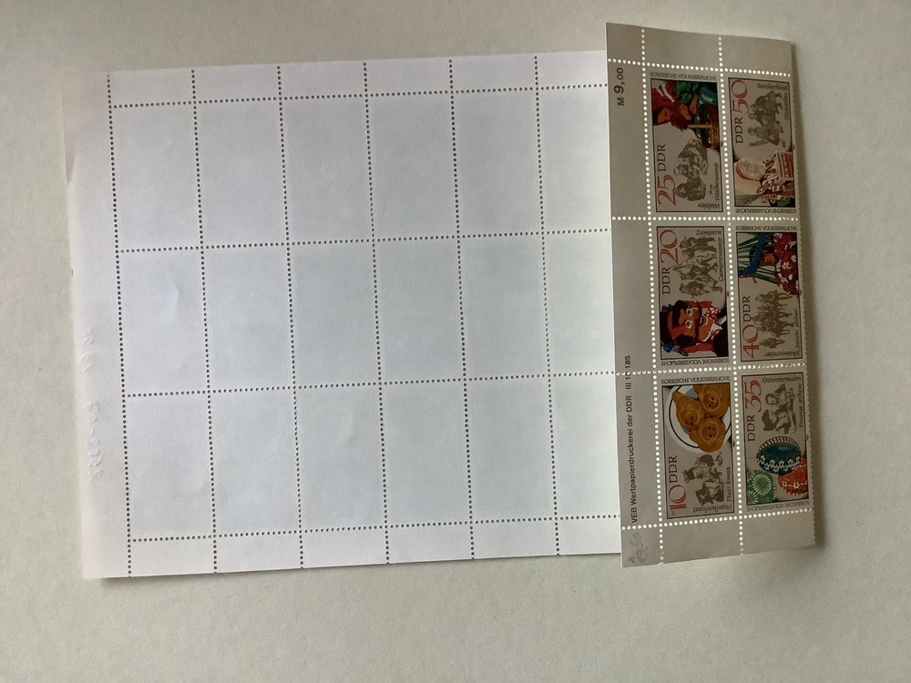 Germany DDR 1982 mint never hinged part stamp sheet folded R50445