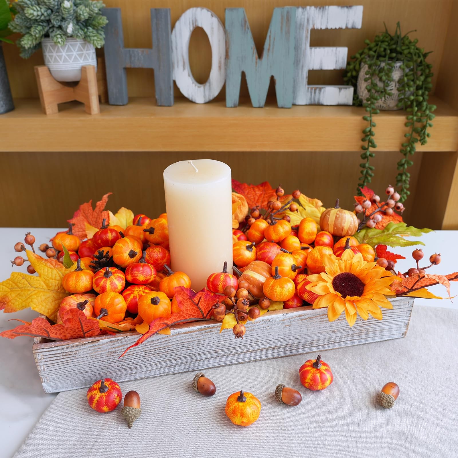 Winlyn 64 Pcs Mini Fall Artificial Harvest Pumpkins Orange 1.4 inches,