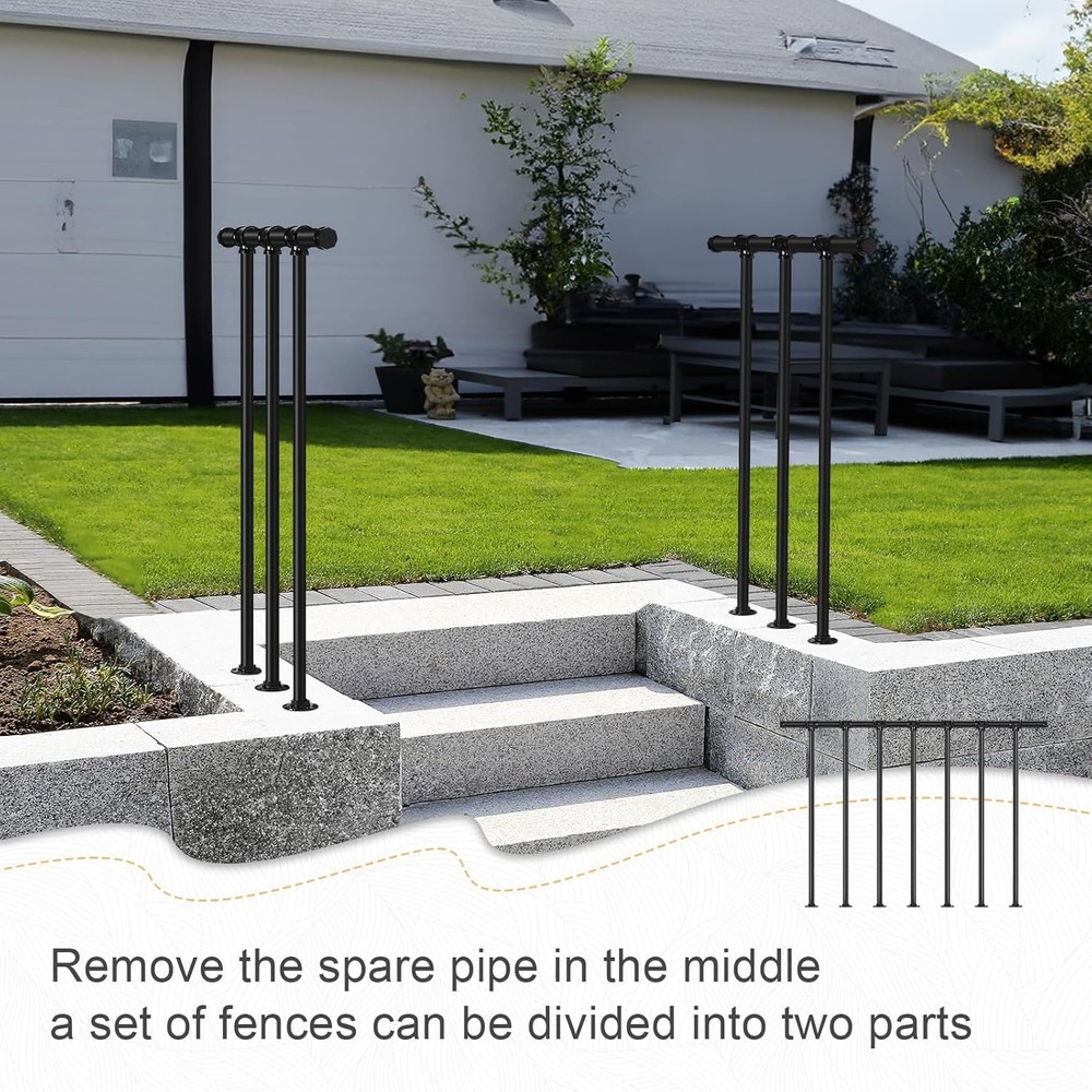 Metal Deck Railing Flat Porch Railing Kit Horizontal Railing Post for Balcony