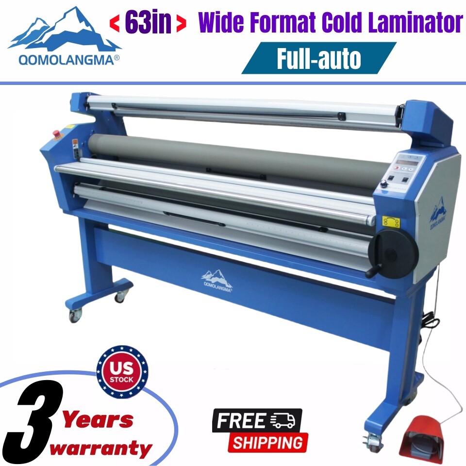 USA 110V 63" Full-auto Roll Large Format Cold Laminator Machine Heat Assisted