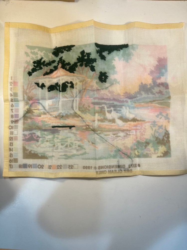 Dimensions Needlepoint Kit #2373 "Somewhere In Time" - Started