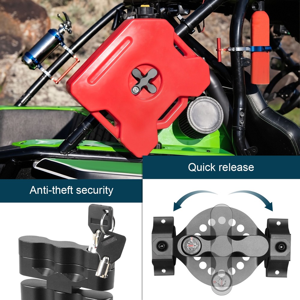 Fuel Container Mount With Locks For 1''-2'' Roll Bar ATVs UTVs