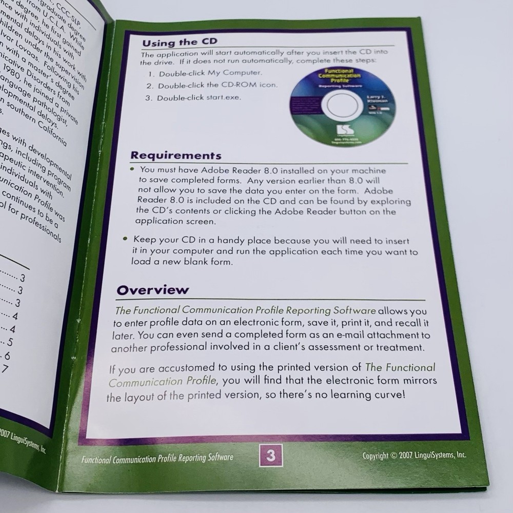 Functional Communication Profile Reporting Software Only No Manual Larry Kleiman
