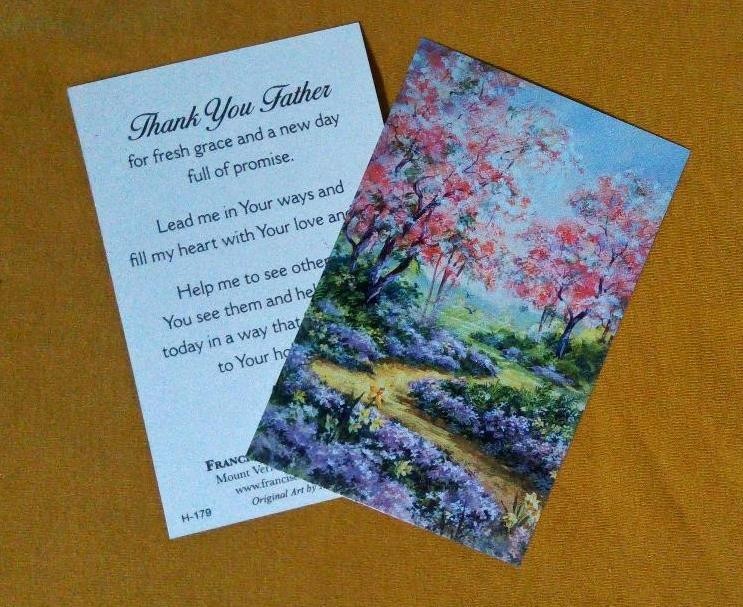 Holy Card Thank You Father Prayer (Lord, God, Jesus) Springtime new old card