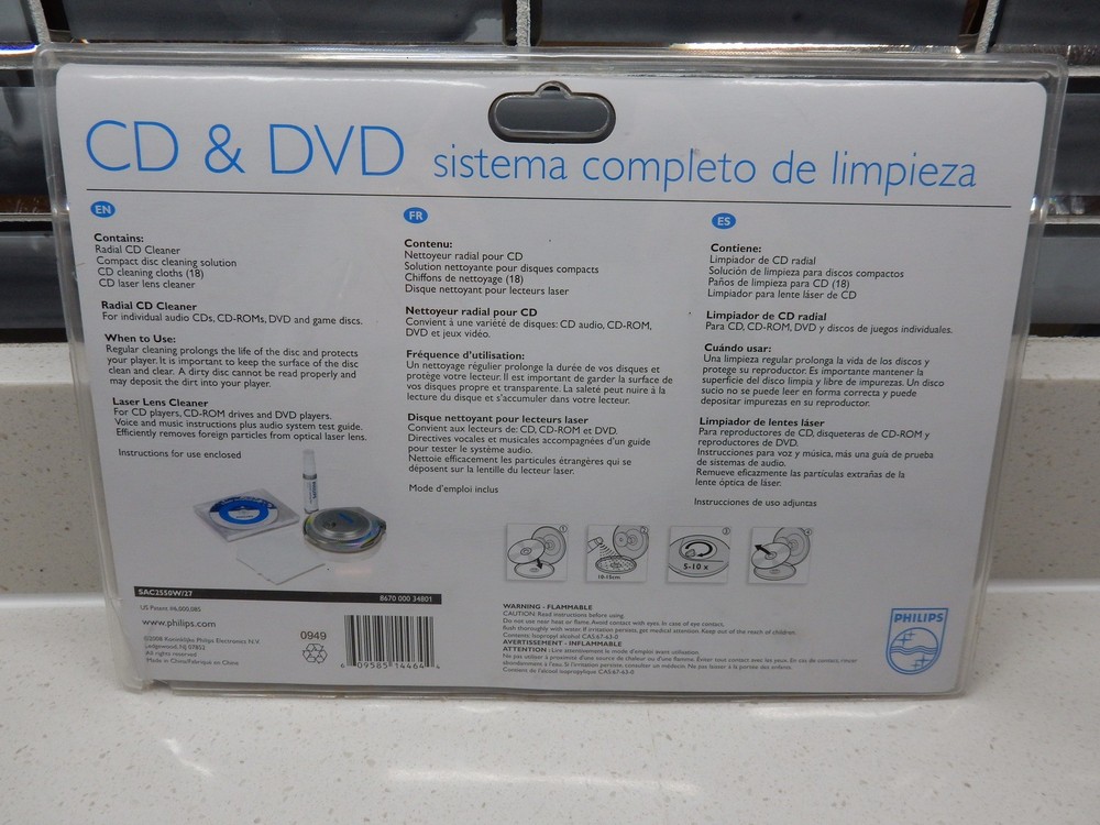 PHILIPS CD & DVD 4 In 1 Complete Cleaning Kit System - SEALED -