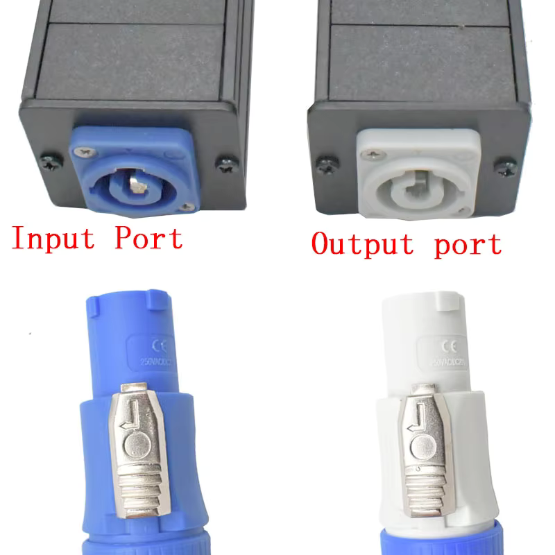 Neutrik Compatible PowerCon Power Strip Distro Quad Box Breakout Split 2 Pack