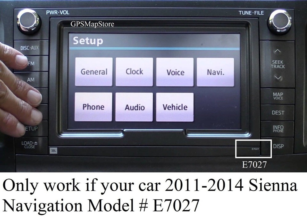 2011 2012 2013 2014 Toyota Sienna E7027 Navigation System DVD Map U96 Update OEM