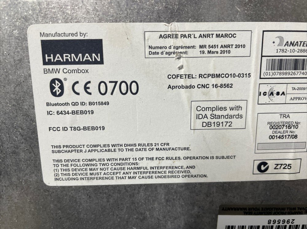 MINI R60 BMW 1 3 X5 X6 E70 E71 E87 E90 E91 Media Combox Bluetooth Module 9257160