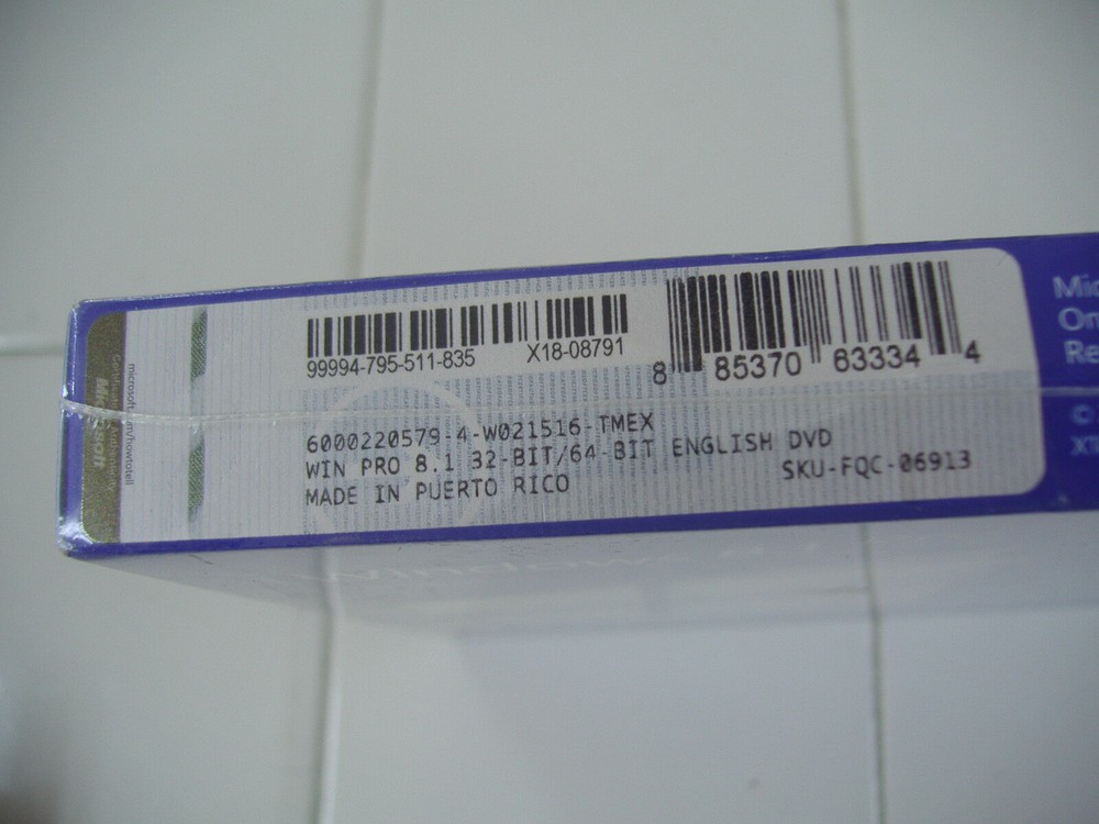 Microsoft Windows 8.1 Pro Full English Version 32 & 64Bit DVD MS SEALED BOX=