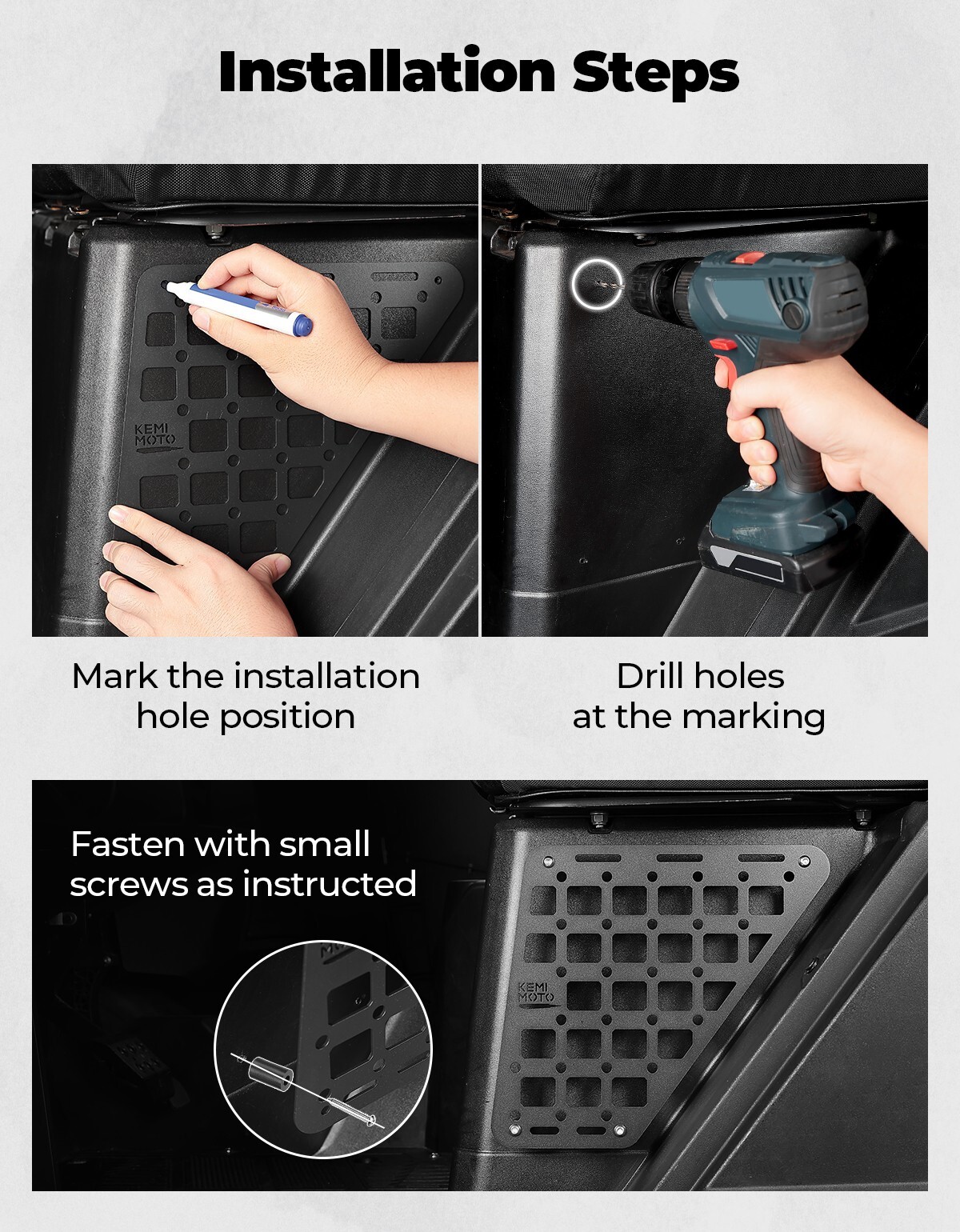 KEMIMOTO Bench Seat Center Console Armrest Box For Ranger XP 1000/ Crew XP 1000