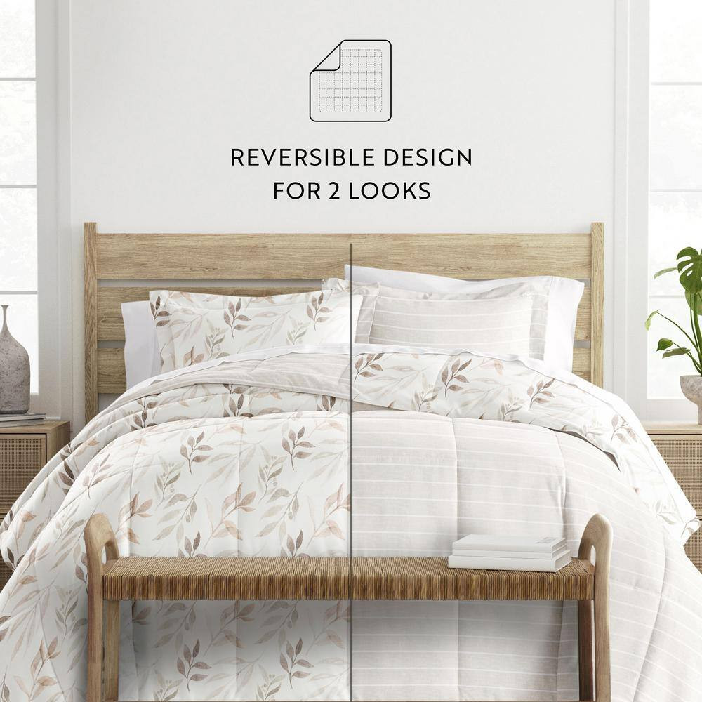 Patterned Reversible 3-Piece Microfiber Down-Alternative Ultra Soft Queen Comfor