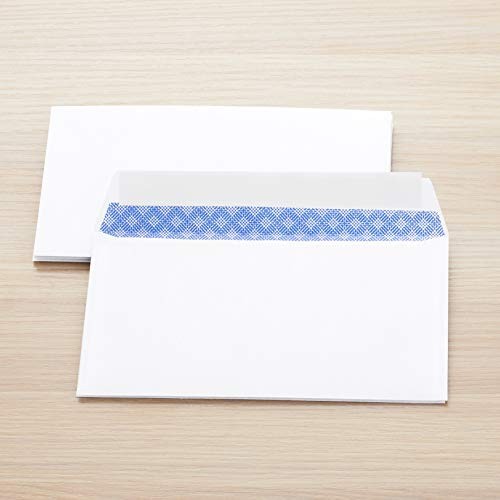Amazon Basics #6 3/4 Security-Tinted Self-Seal Envelopes for 100-Pack, White