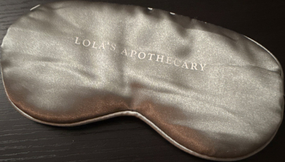 Lola's Apothecary Satin Silver Single Sleep Mask with Adjustable Strap