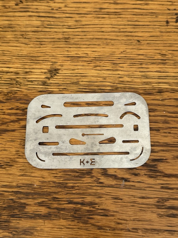 Vintage K+E Metal Erasing Shield Drafting Template Tool USA