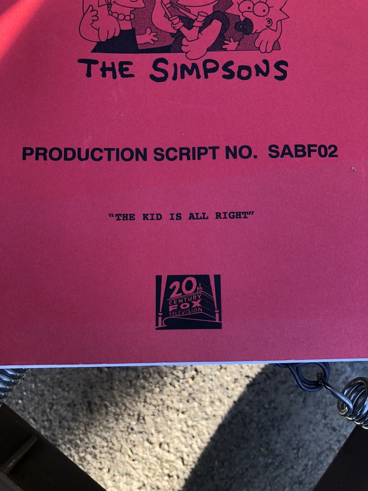 The Simpsons The Kid Is All Right 2013 Table Draft Production Script No SABF02