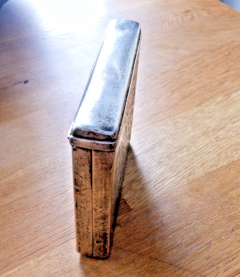 .950 Sterling Silver Cigarette or Card Case Engraved, Spring Open 4oz+