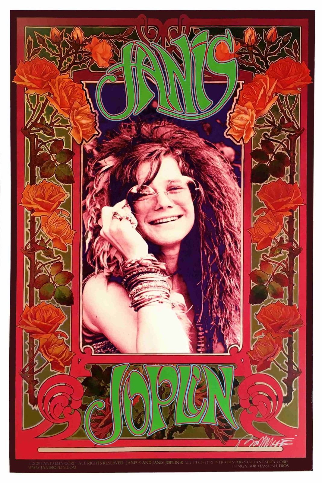 Janis Joplin Poster Original Family Commission Hand-Signed Bob Masse MINT COA