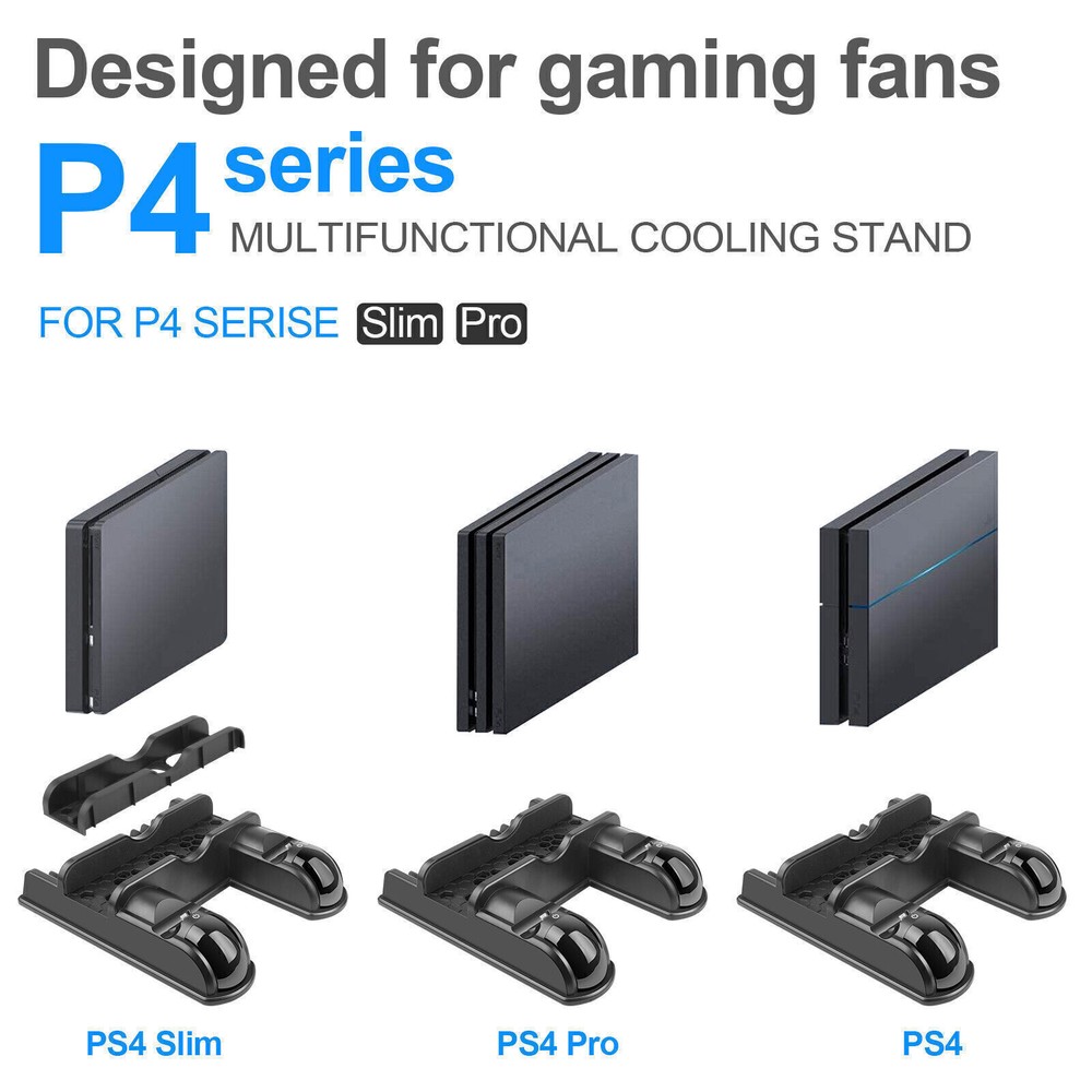 Vertical Cooling Stand For Playstation 4 Console PS4 Dualshock Controller Games