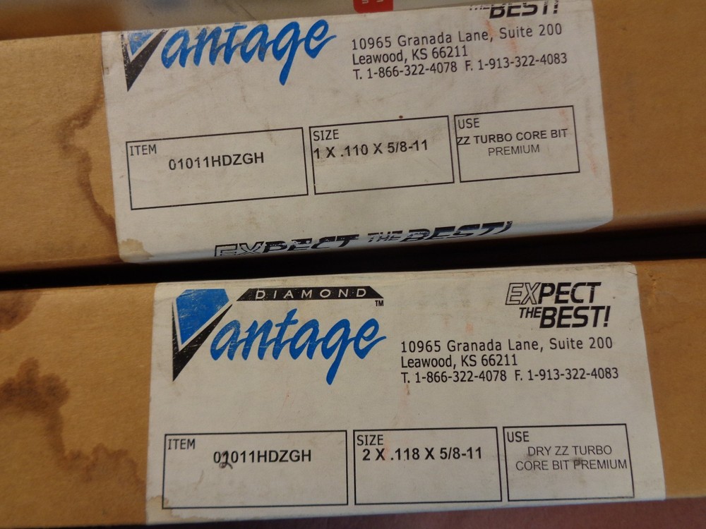 3 PC LOT DIAMOND VANTAGE DIAMOND CORE CONCRETE DRILL BITS 1,2,3"