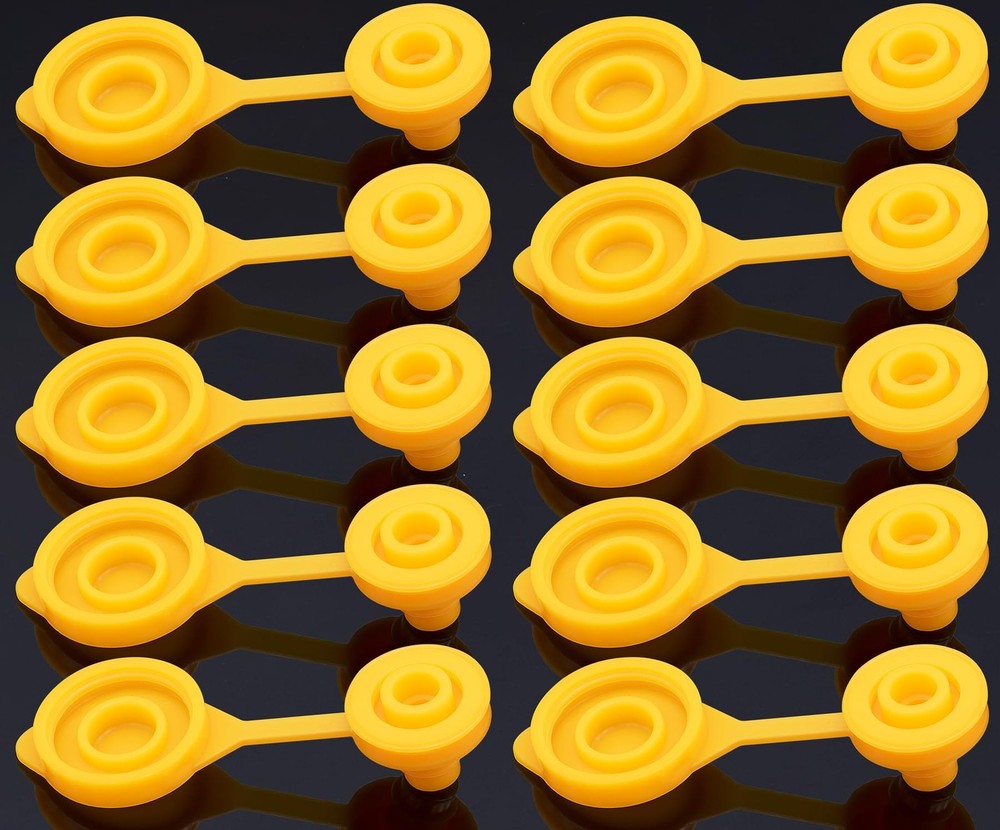 10 PCS Small Universal Can Vent Cap, Yellow Can Vent Cap Replacement Flexible...