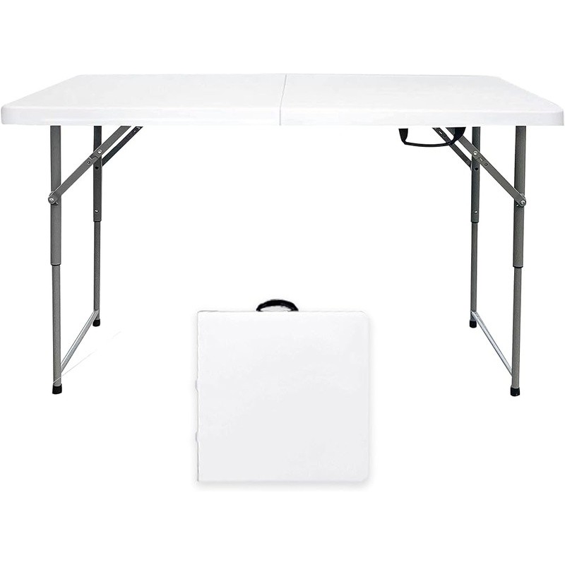 Adjustable Folding Table 4ft Lightweight Sturdy Indoor Outdoor Multi-Purpose Use