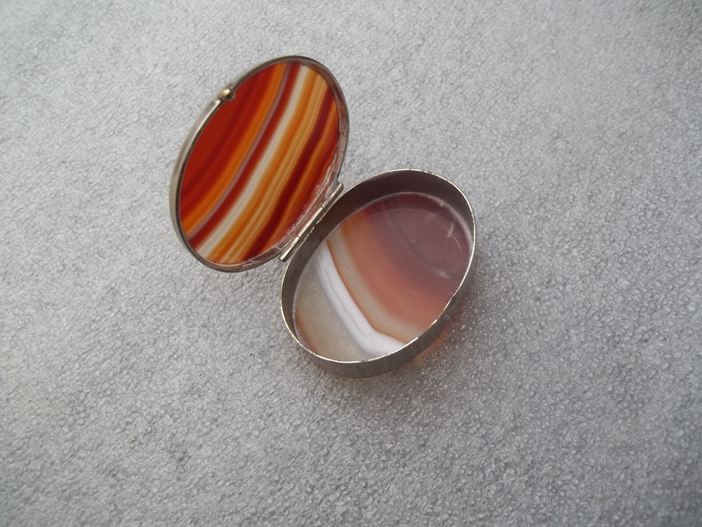 Vintage Silver & Agate Box