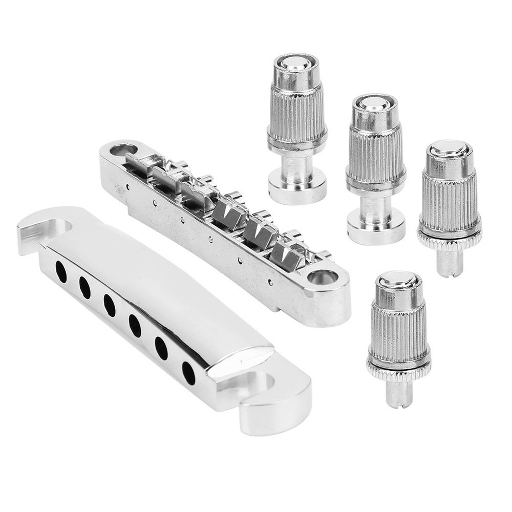 6 String Fixed Bridge Set Zinc Alloy String Base for LP Electric Guitar Accessor