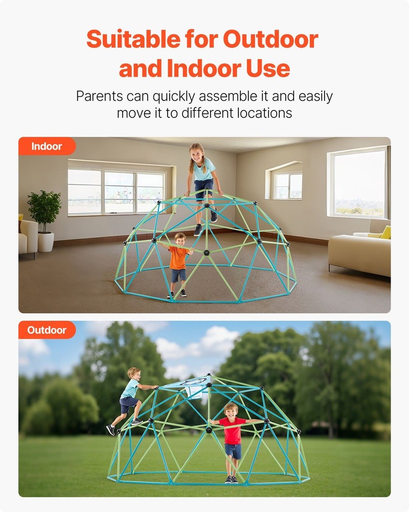 10FT Multi Player Climbing Dome 1000lb Capacity Fun Yard Activities
