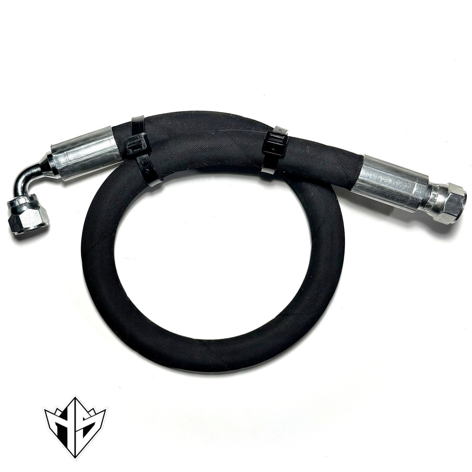 3/8" Hydraulic Hose Assembly with (90°/Straight) #6 FEMALE JIC 37° Ends, 4800PSI