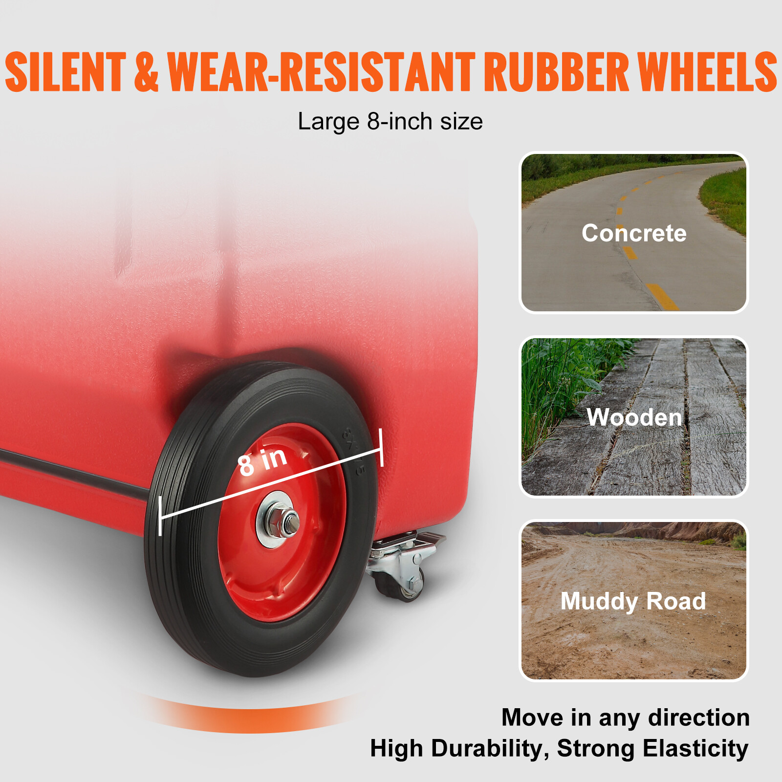 VEVOR Fuel Caddy 32 Gallon Portable Diesel Tank On-Wheels Automatic 12V DC Pump