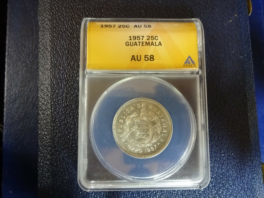 1957 25 Centavos AU 58