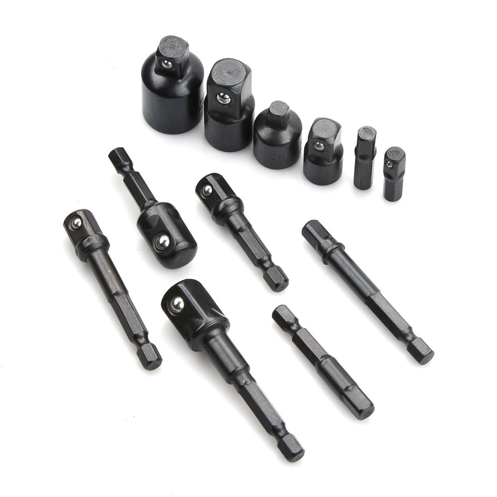 Impact Socket Adapter Set Chrome Vanadium 1/4 3/8 1/2" Drill Nut Driver Bit Kit