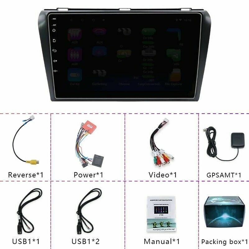 For Mazda 3 2004-2009 Android 15 Car Stereo Radio GPS Navi WIFI BT Carplay 2+32G