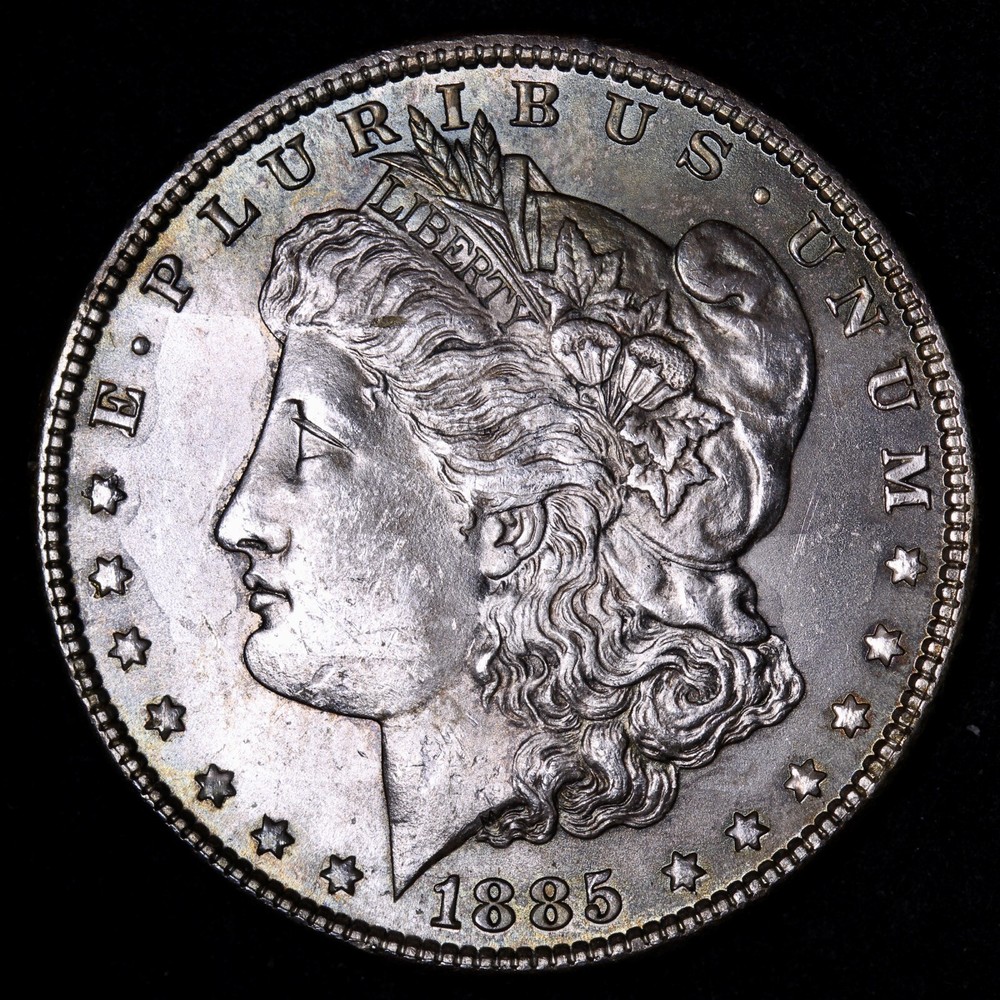 1885 Morgan Silver Dollar CHOICE BU Toned UNCIRCULATED MS E873 QHM