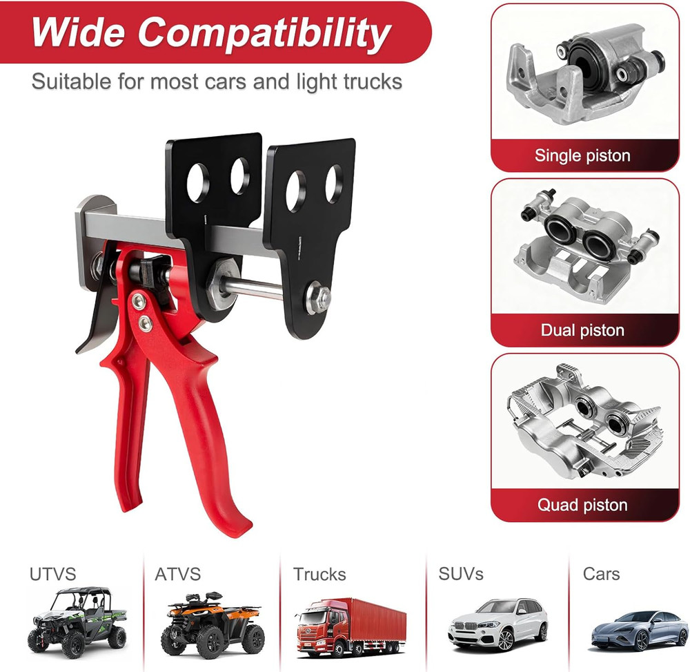 Brake Caliper Compression Tool, 4 Piston Brake Caliper Tool for Single/Twin/Quad