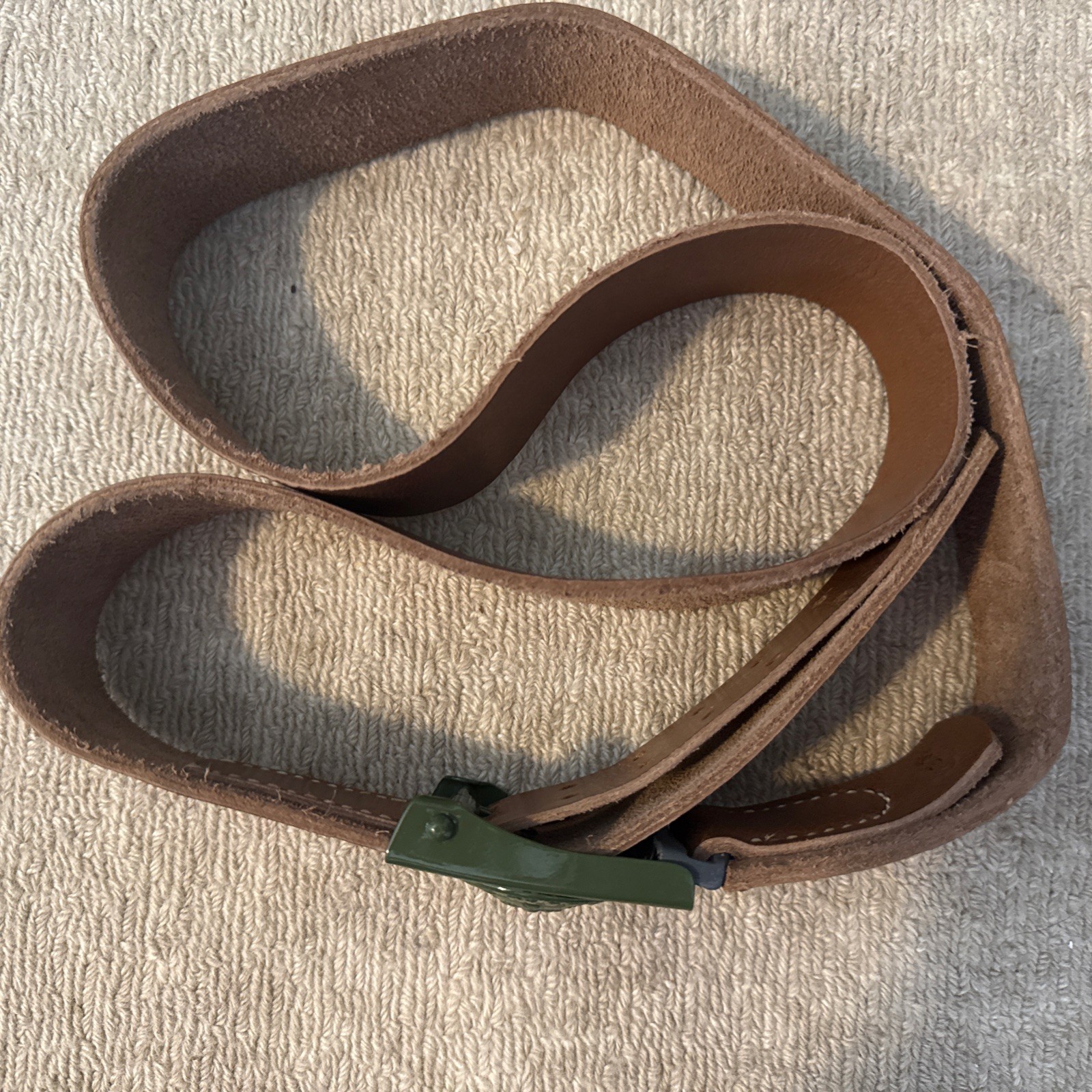 WWI GERMAN PRUSSIAN EM NCO M1915 COMBAT FIELD BELT BUCKLE & ADJUST LEATHER BELT