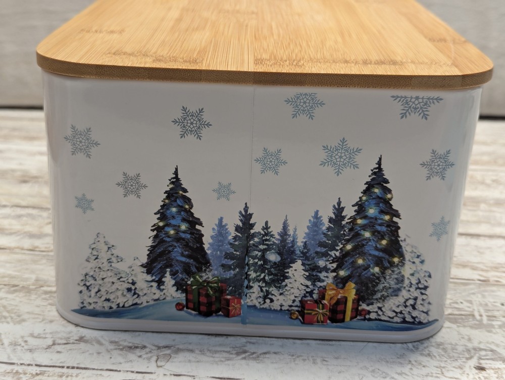 Christmas Decor Tin Box Festive Container