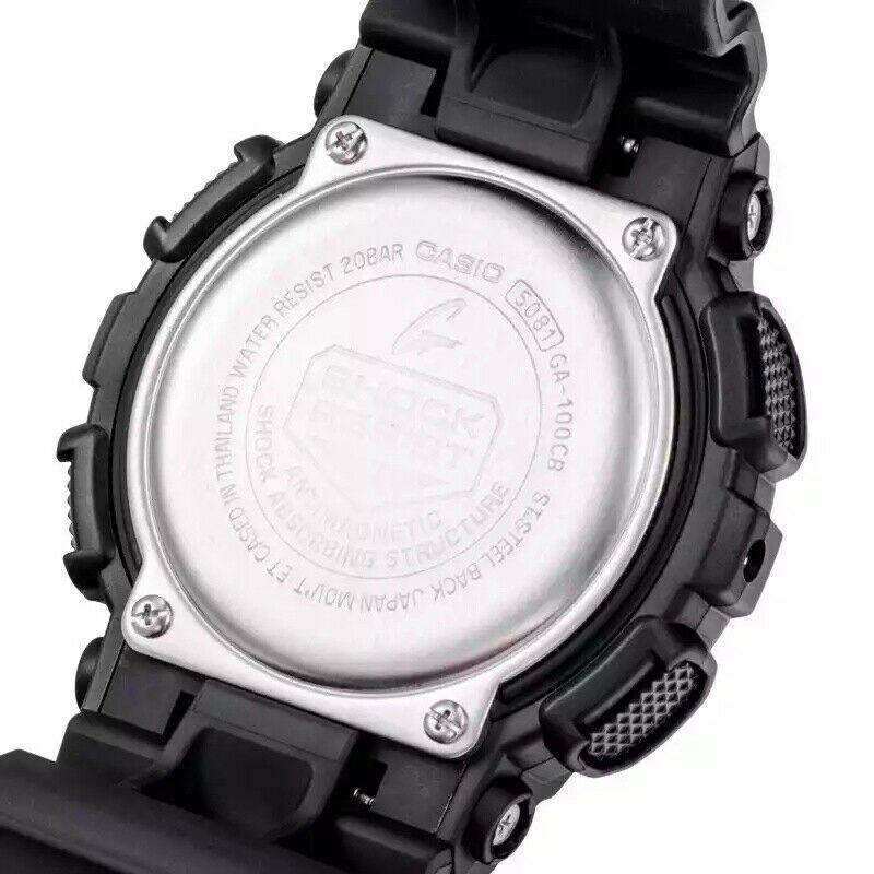 Men Sports Watch G-Shock GA100CB-1A Ana-Digi Chronograph Black Resin Band