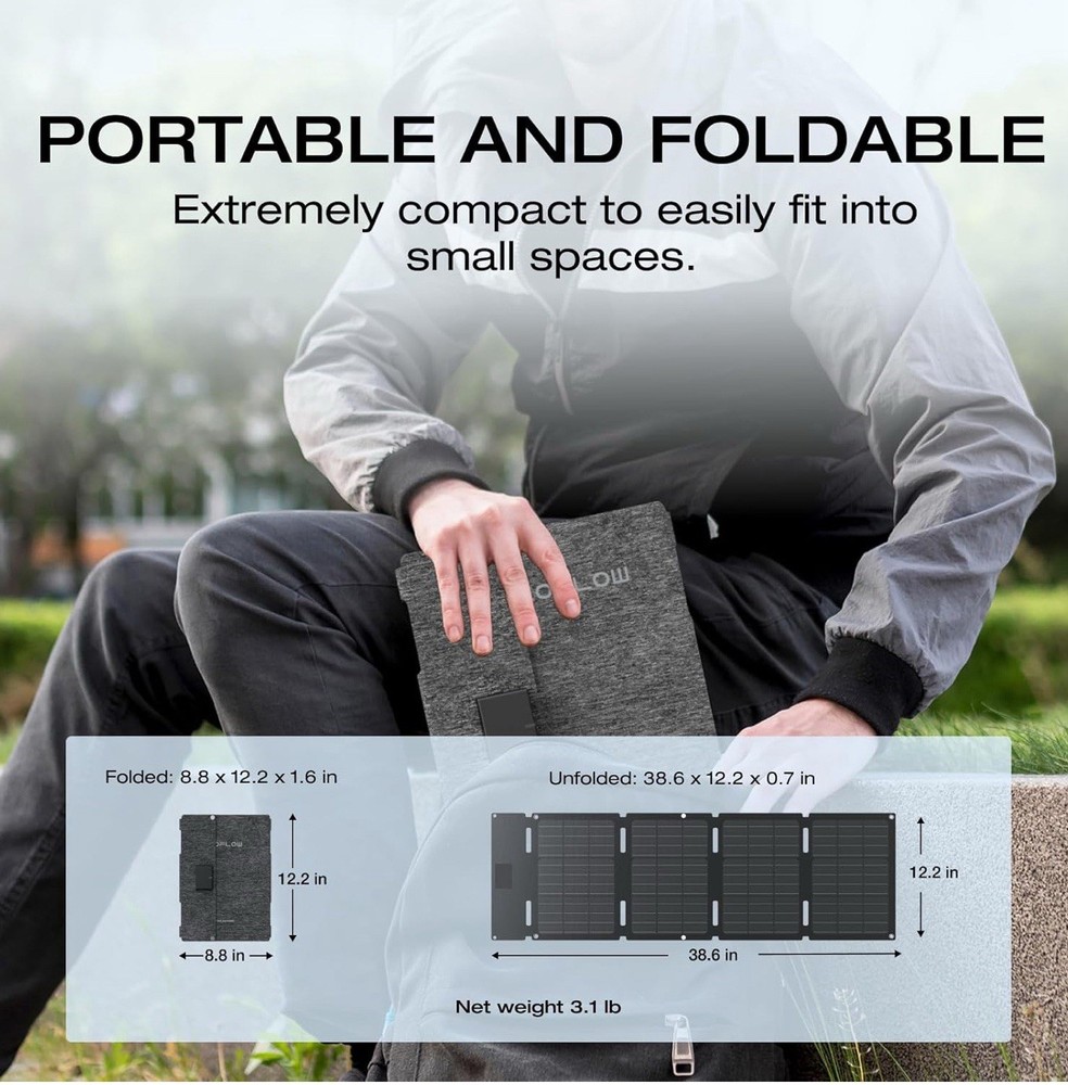 EF ECOFLOW 45W Portable Solar Panel with Type-C, 25% Conversion Efficiency IP68