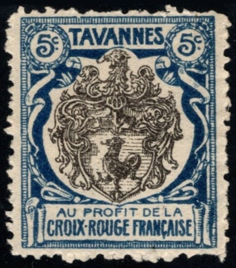 1916 Switzerland Poster Stamp Tavannes 5 Centimes Benefit French Red Cross