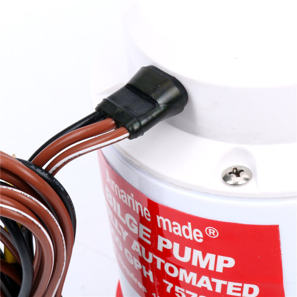 12V 2000GPH Boat Bilge Water Pump Built-In Float Switch Automatic Submersible