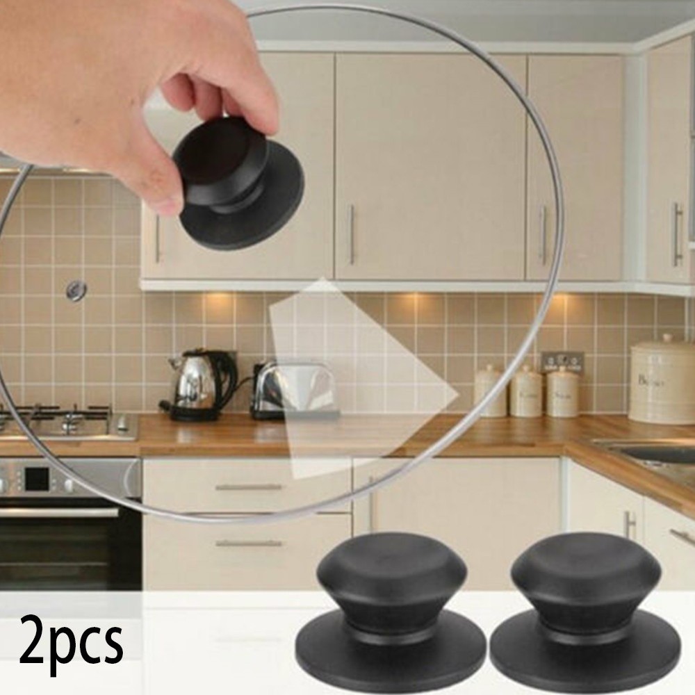 New Practical Home Pot Lid Knob Pan 2x Accessory Bakelite Black Cookware