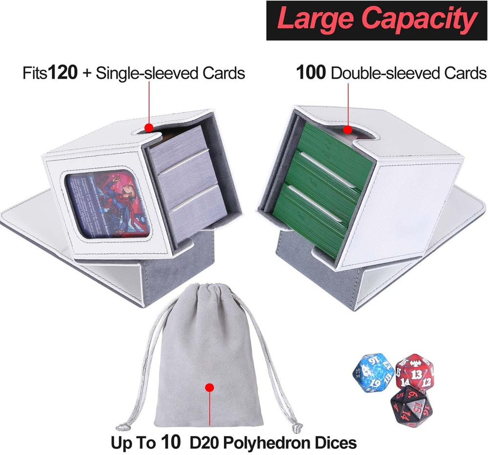 MTG Deck Box for Commander Display, Fits 100 Double Sleeved Cards, Magic Command