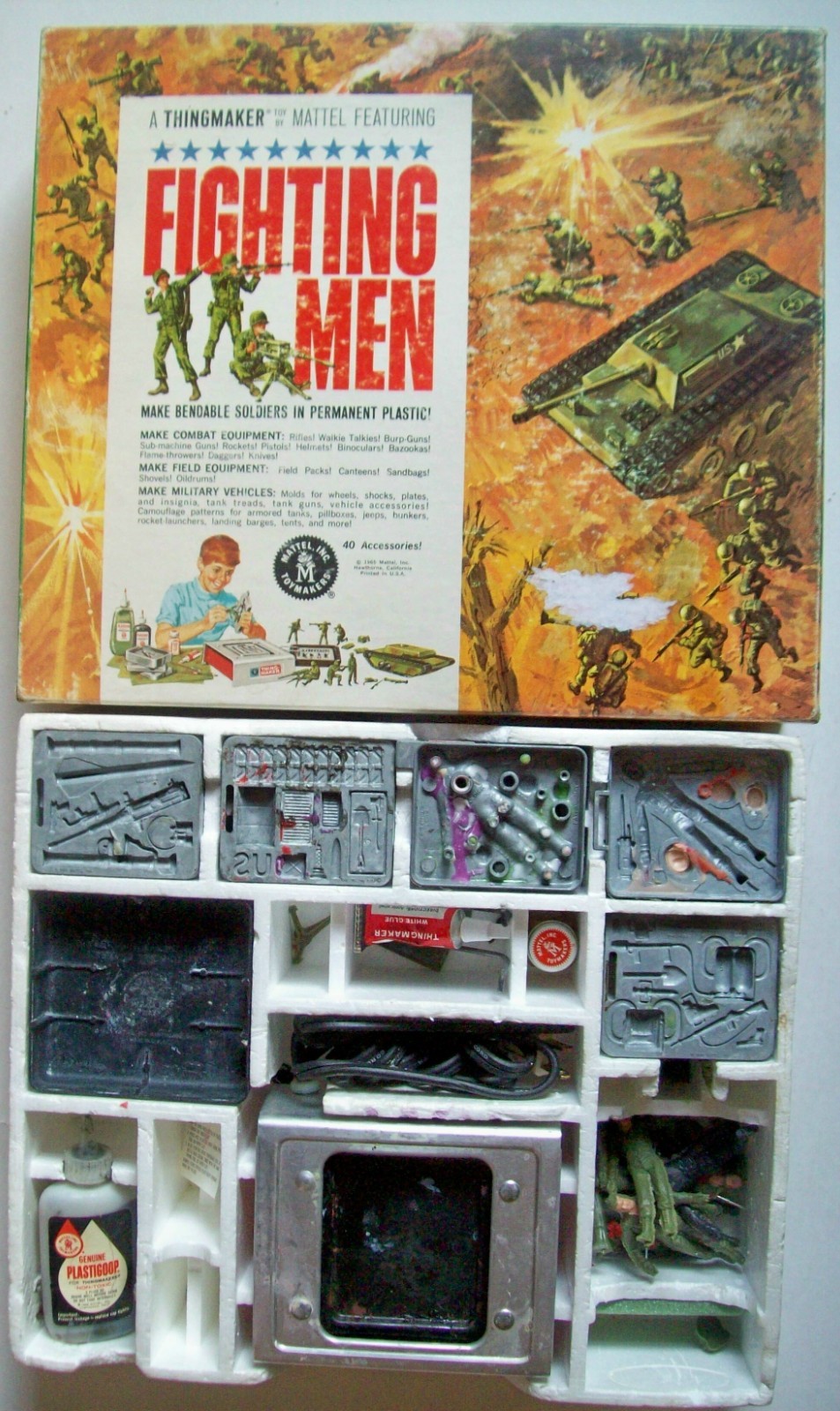 1965 "Fighting Men" Molding Toy by Mattel - 99% Complete with Working Heater